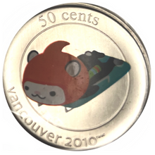 2010 50 Cents Vancouver 2010 Olympic and Paralympic Winter Games-Miga Skeleton