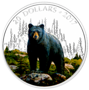 2017 20 Dollars Fine Silver Coin-Majestic Animal Series-The Bold Black Bear