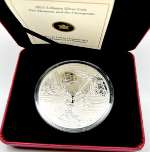 2014 $50 Fifty Dollars, Fine Silver Coin-HMS Shannon and USS Chesapeake