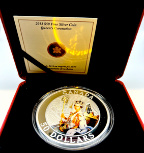 2013 $50 Fifty Dollars, Fine Silver Coin-Queen`s Coronation