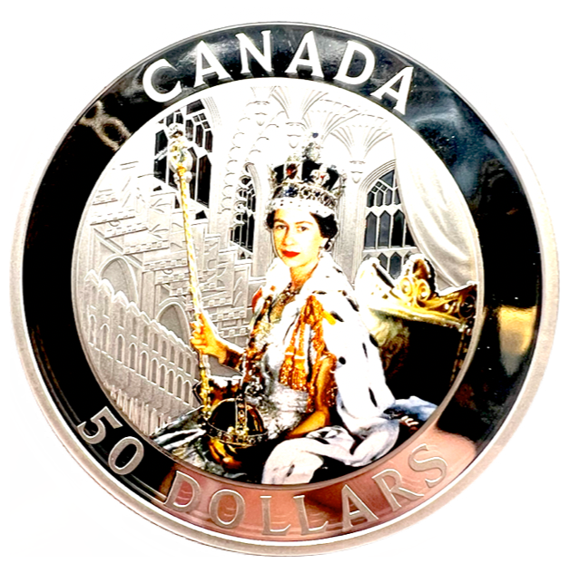 2013 $50 Fifty Dollars, Fine Silver Coin-Queen`s Coronation