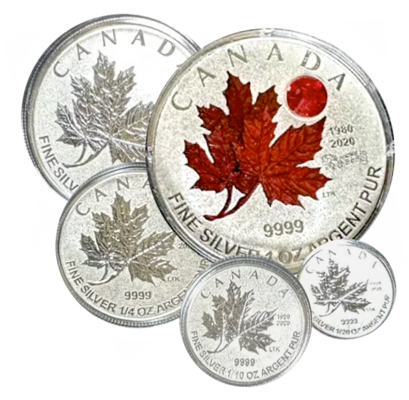 2020 Silver Maple Leaf Fractional Set-O Canada