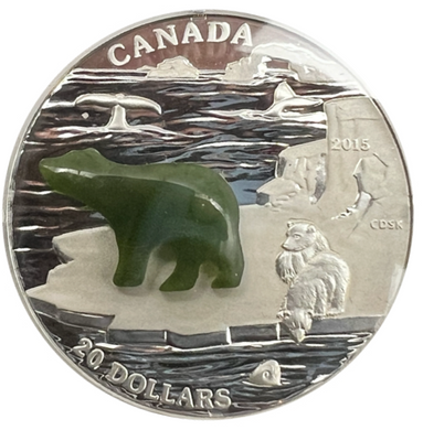 2015 Canada $20 Dollars Fine Silver Coin, Canadian Icons-Polar Bear