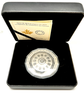 2019 $50 Fifty Dollars, Fine Silver Coin-The Centennial Flame of Canada