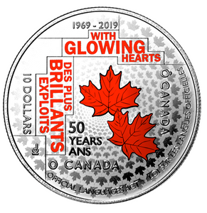 2019 Canada Fine Silver Proof $10, 50th Anniversary of the Official Languages Act