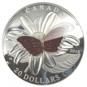 2016 Canada 20 Dollars Fine Silver Coin, The Colourful Wings of a Butterfly