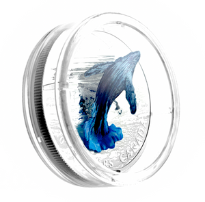 2017 Canada 20 Dollars Fine Silver Coin, Three-Dimensional Breaching Whale