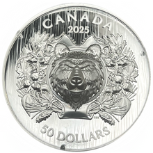 2025 $50 Fifty Dollars, Heraldic Bear - Fine Silver EHR/UHR Coin