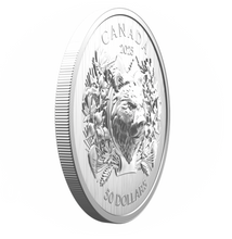 2025 $50 Fifty Dollars, Heraldic Bear - Fine Silver EHR/UHR Coin