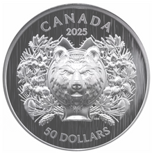 2025 $50 Fifty Dollars, Heraldic Bear - Fine Silver EHR/UHR Coin