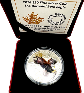 2016 Canada 20 Dollars Fine Silver Coin, The Baronial Bald Eagle