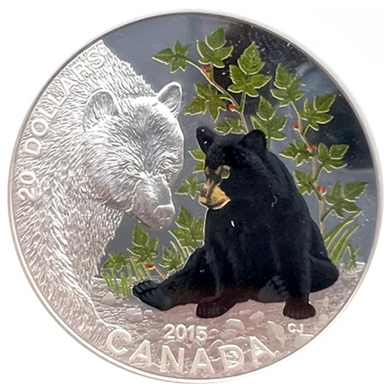 2015 Canada 20 Dollars Fine Silver Coin, Black Bear