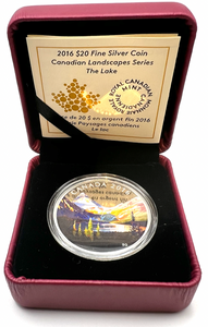 2016 Canada 20 Dollars Fine Silver Coin, Canadian Landscape Series-The Lake