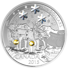 2015 20 Dollars Sterling Silver Coin, Holiday Reindeer