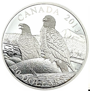 2013 Canada 20 Dollars Fine Silver Coin, The Bald Eagle-Lifelongs Mates