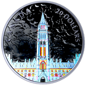 2019 Canada 20 Dollars Fine Silver, Lights of Parliament Hill