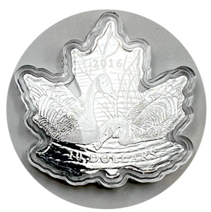 2016 Canada 10$ Fine Silver Coin-Maple Leaf Silhouette-Canada Geese