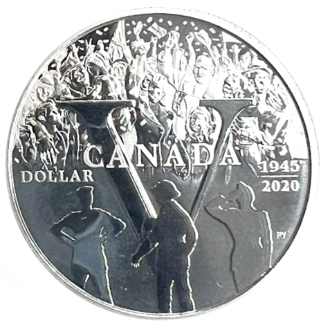 2020 Canada Fine Silver Proof  Dollar-75th Anniversary of V-E Day