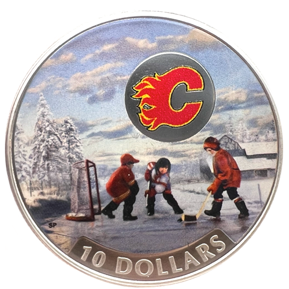 2017 Canada Fine Silver $10 Ten Dollars-Passion to Play-Calgary Flames