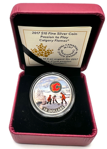 2017 Canada Fine Silver $10 Ten Dollars-Passion to Play-Calgary Flames