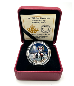 2017 Canada Fine Silver $10 Ten Dollars-Passion to Play-Winnipeg Jets