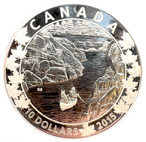 2015 Canada Fine Silver $10 Ten Dollars-Canoe Across Canada-Exquisite Ending