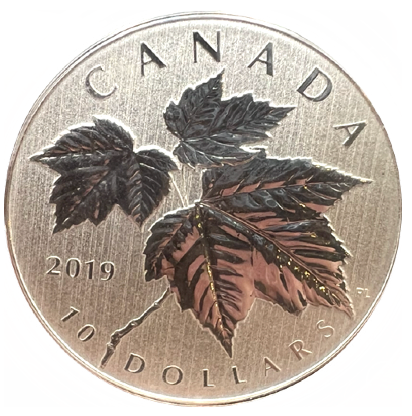 2019 Canada $10 Ten Dollars-Maple leaf 1/2 oz