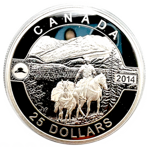 2014 $25-Fine Silver Coin-Cowbow in the Canadian Rockies