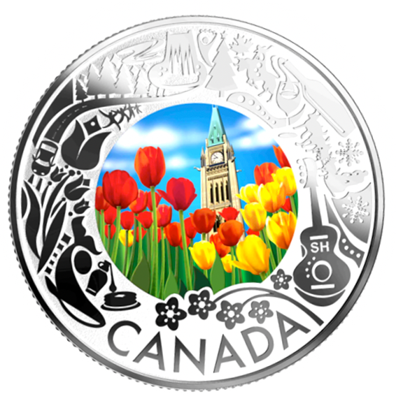 2019 Canada 3$ Fine Silver Coin - Celebrating Fun and Festivities-Tulips