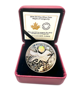 2014 $15 Dollars Fine Silver Coin-Maple of Longevity