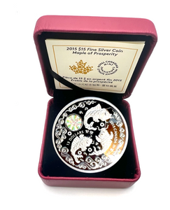 2015 $15 Dollars Fine Silver Coin-Maple of Prosperity