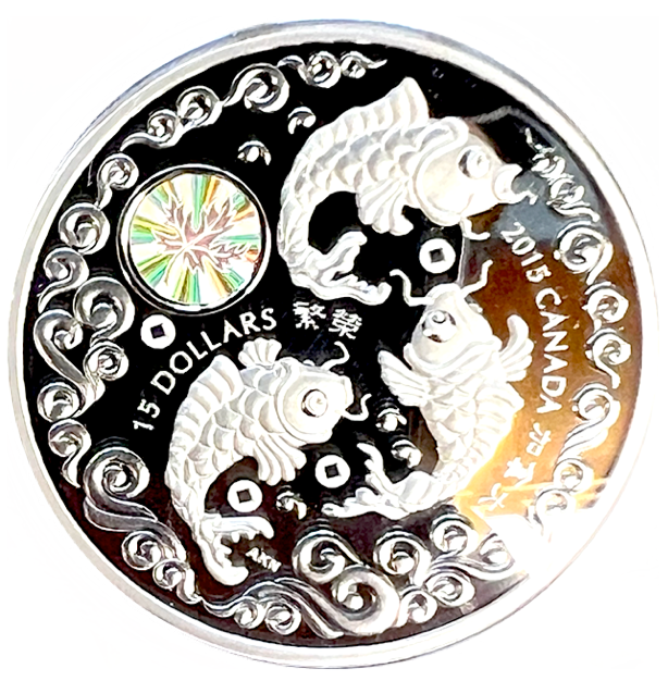 2015 $15 Dollars Fine Silver Coin-Maple of Prosperity