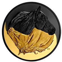 2020 Canada 20 Dollars Fine Silver Coin, Black on Gold- The Canadian Horse