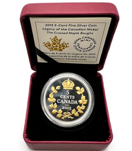 2015 Canada Five Cents  Fine Silver-legacy of the Canadian Nickel-The Crossed Maple Boughs