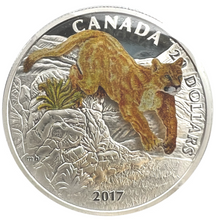 2017 Canada 20 Dollars Fine Silver Coin, Three-Dimensional Leaping Cougar