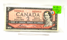 1954 Bank of Canada Two Dollars UNC Serial-EG 8229812