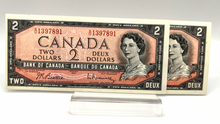 1954 Bank of Canada Two Dollars Consecutive UNC Serial-SU 1397891-2