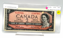 1954 Bank of Canada Two Dollars Consecutive UNC Serial-SU 1397891-2