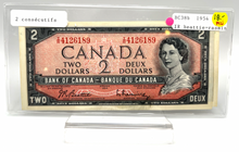 1954 Bank of Canada Two Dollars Consecutive AU Serial-IR 4126189-90