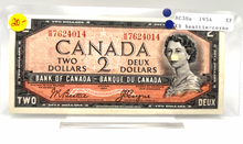 1954 Bank of Canada Two Dollars EF Serial-KB 7624014