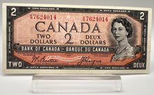 1954 Bank of Canada Two Dollars EF Serial-KB 7624014