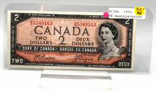 1954 Bank of Canada Two Dollars AU Serial-MB 5349163