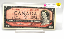 1954 Bank of Canada Two Dollars AU Serial-LG 8345851