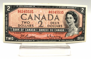 1954 Bank of Canada Two Dollars EF Serial-GR 6345535