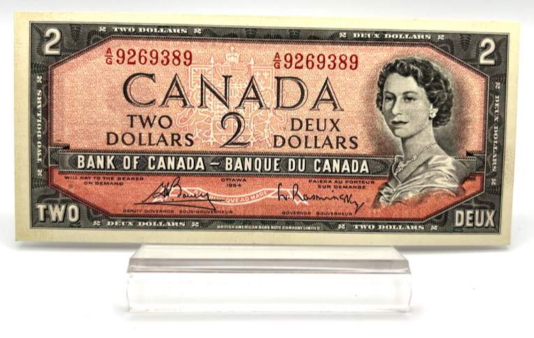 1954 Bank of Canada Two Dollars EF Serial-AG 9269389