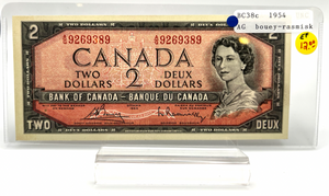 1954 Bank of Canada Two Dollars EF Serial-AG 9269389