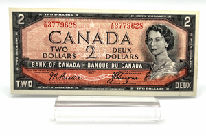 1954 Bank of Canada Two Dollars AU Serial-XB 3779628