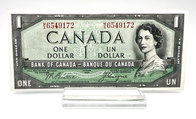 1954 Bank of Canada One Dollars VF-30  Devil's Face Serial-MA 6549172