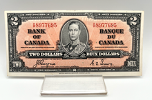 1937 Bank of Canada Two Dollars AU Serial-KR 8977695