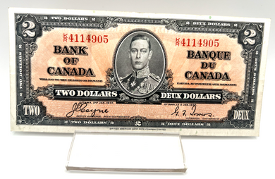 1937 Bank of Canada Two Dollars EF-40 Serial-KR 4114905